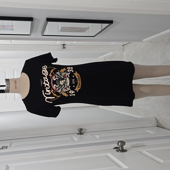 Short Sleeve Print T-Shirt Mini Dress - Picture 1 of 4